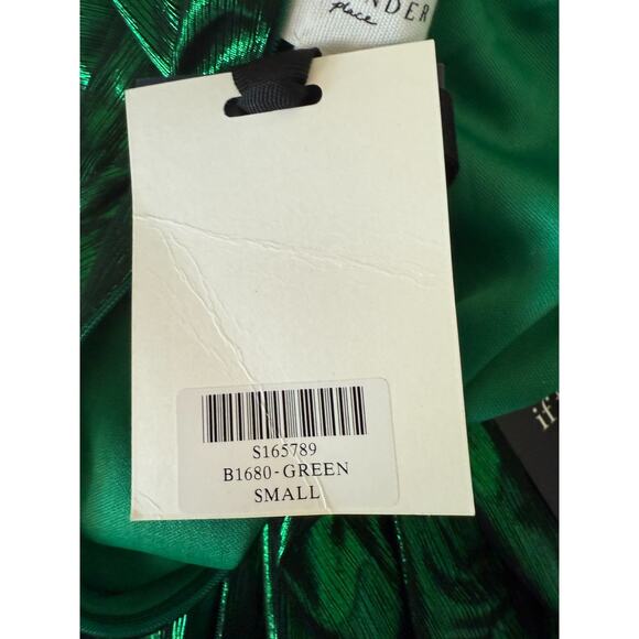 Tuckernuck Pomander Place Emerald Crinkle Lurex Lillith Green Dress  Size S - Picture 12 of 15